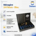 Coffret Ménagère 24 Pièces En Acier Inoxydable- Bleu.webp