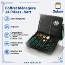 Coffret Ménagère 24 Pièces En Acier Inoxydable Vert.webp