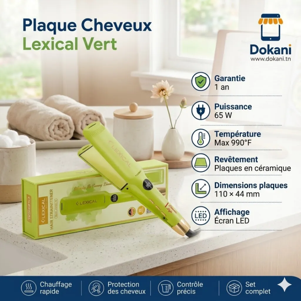 Plaque Cheveux Lexical 990 °C - Vert (2).webp