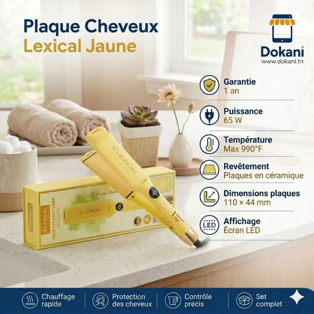 Plaque Cheveux Lexical 990 °C - Jaune.webp