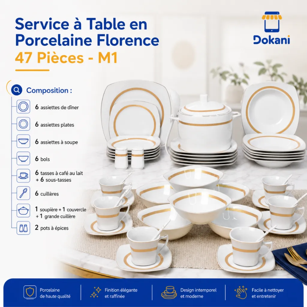 Service à Table en Porcelaine Florence-47 Pièces- M1.webp