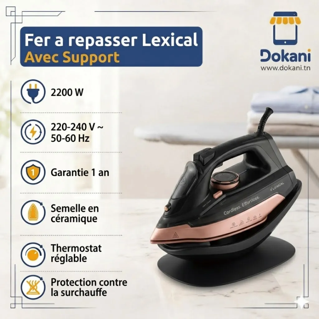 Fer A Repasser Lexical 2200W Avec Support.webp