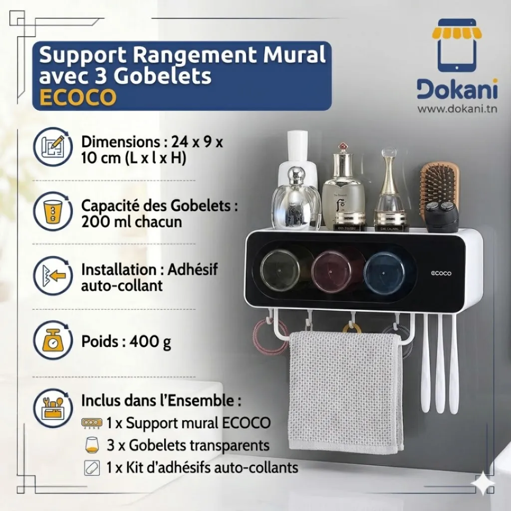 Support rangement mural avec 3 gobelets.webp