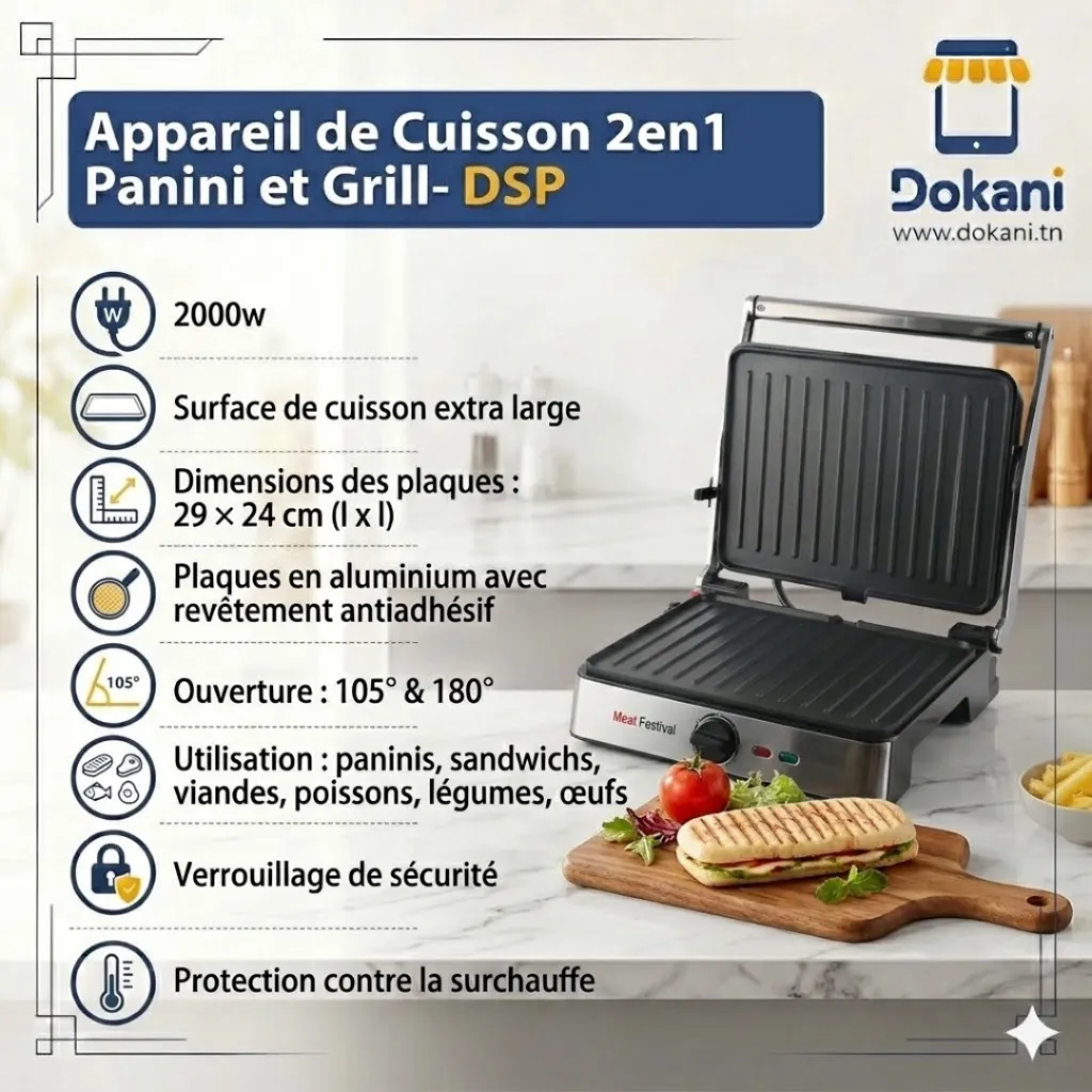 Appareil de Cuisson 2en1 Panini et Grill 2000W-DSP (6).webp