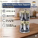 Set Portes Épices 12 Pièces En Verre Avec Support - Inox.webp
