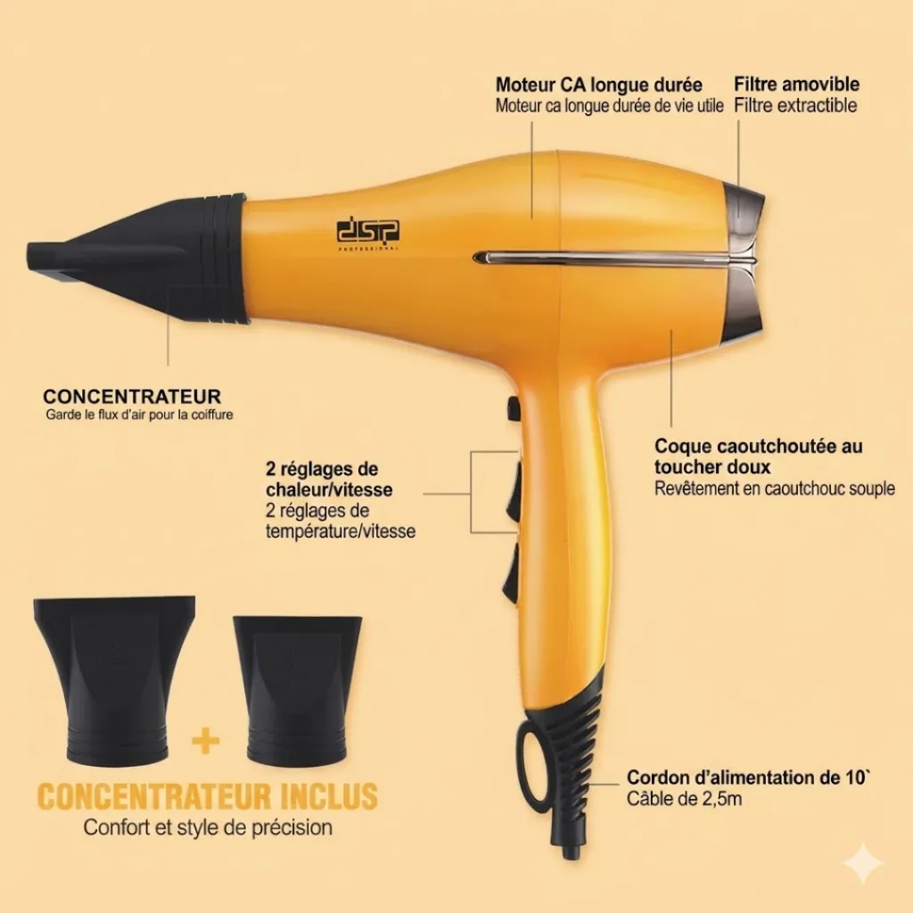 Sèche Cheveux DSP - 17000 RPM - 1600W.webp
