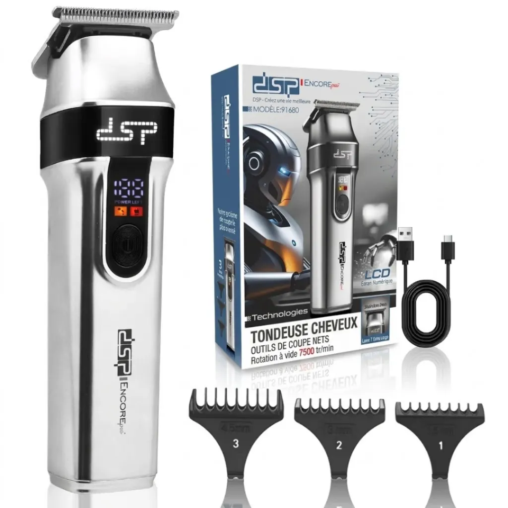 Tondeuse Cheveux Professionnelle DSP - 7500RPM - 5W - Gris (3).webp