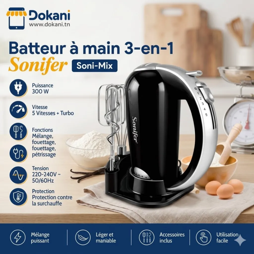 Batteur 3en1 Sonifer- 5 Vitesses- 300W.webp