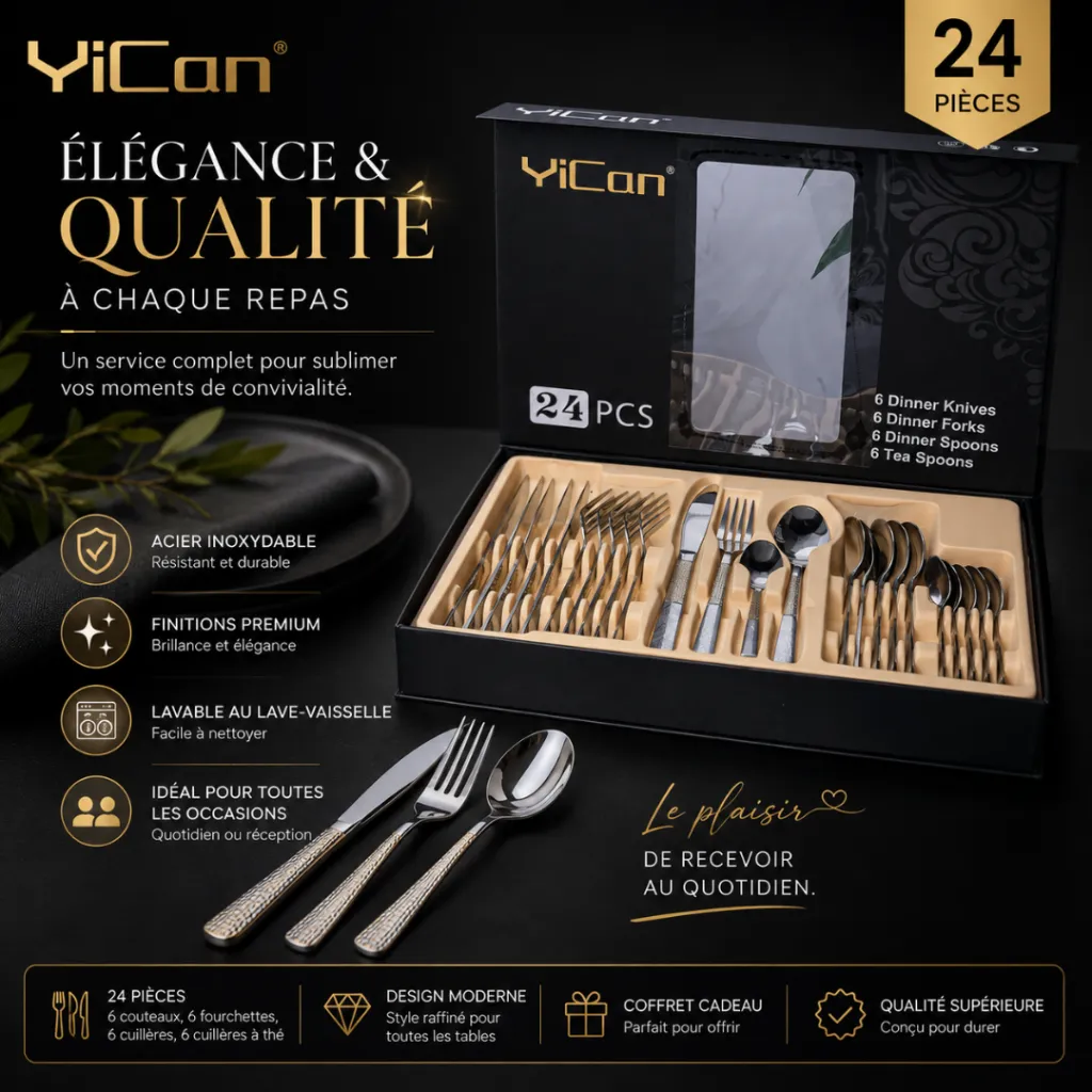 Coffret Ménagère 24 Pièces En Acier Inoxydable.webp