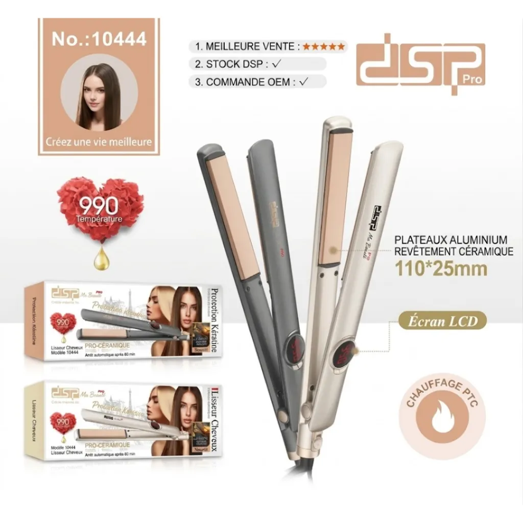 Plaque Cheveux Avec Afficheur DSP 990°F 45W- Beige.webp