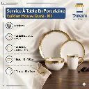 Service A Table En Porcelaine 16 Pièces- Golden House Doré- M1.webp
