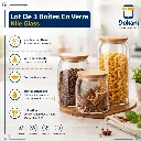 Lot De 3 Boites En Verre Avec Couvercle en Bois.webp