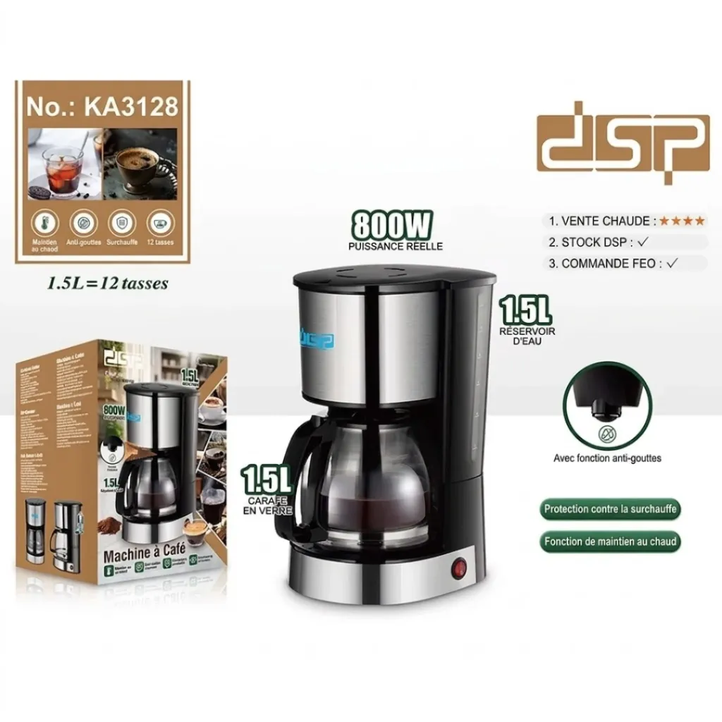 Cafetière Electrique DSP 1,5L 800W – 12 Tasses (5).webp