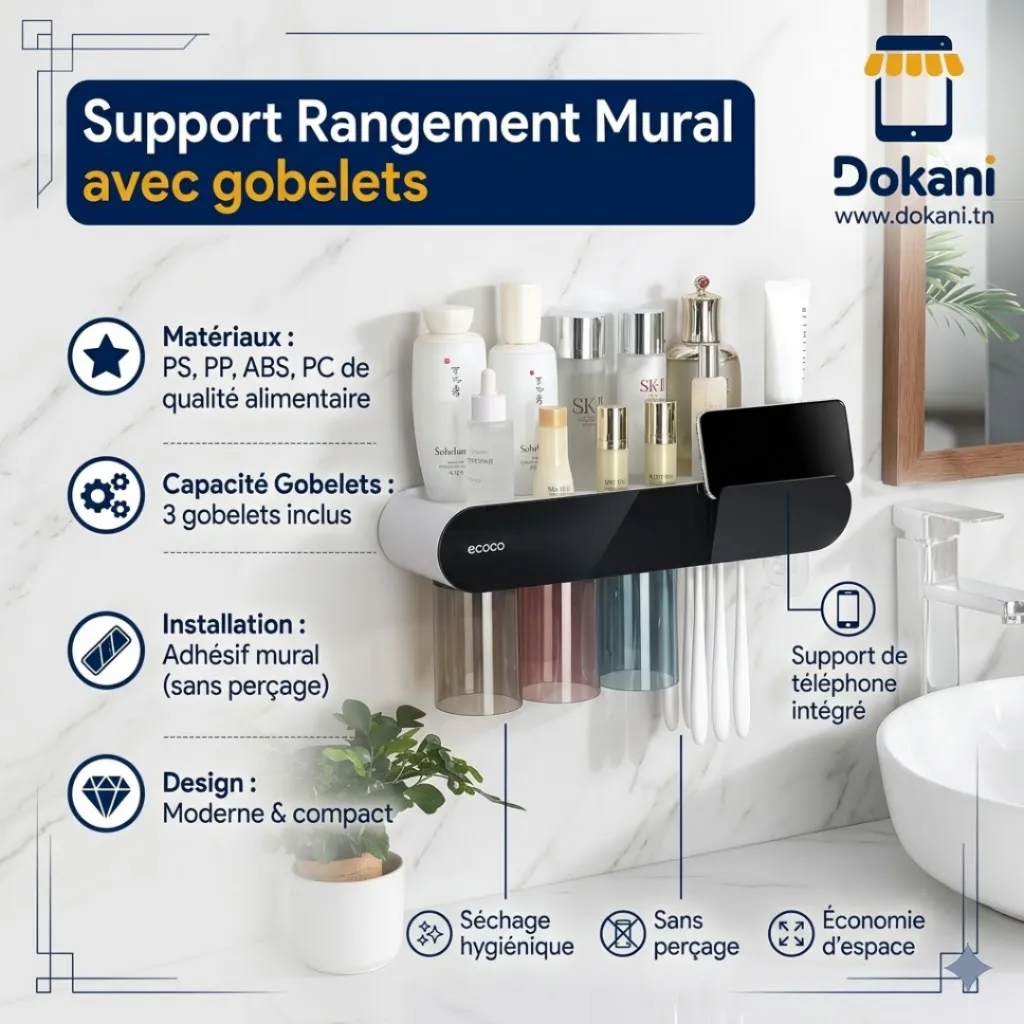 Support rangement mural avec 3 gobelets.webp