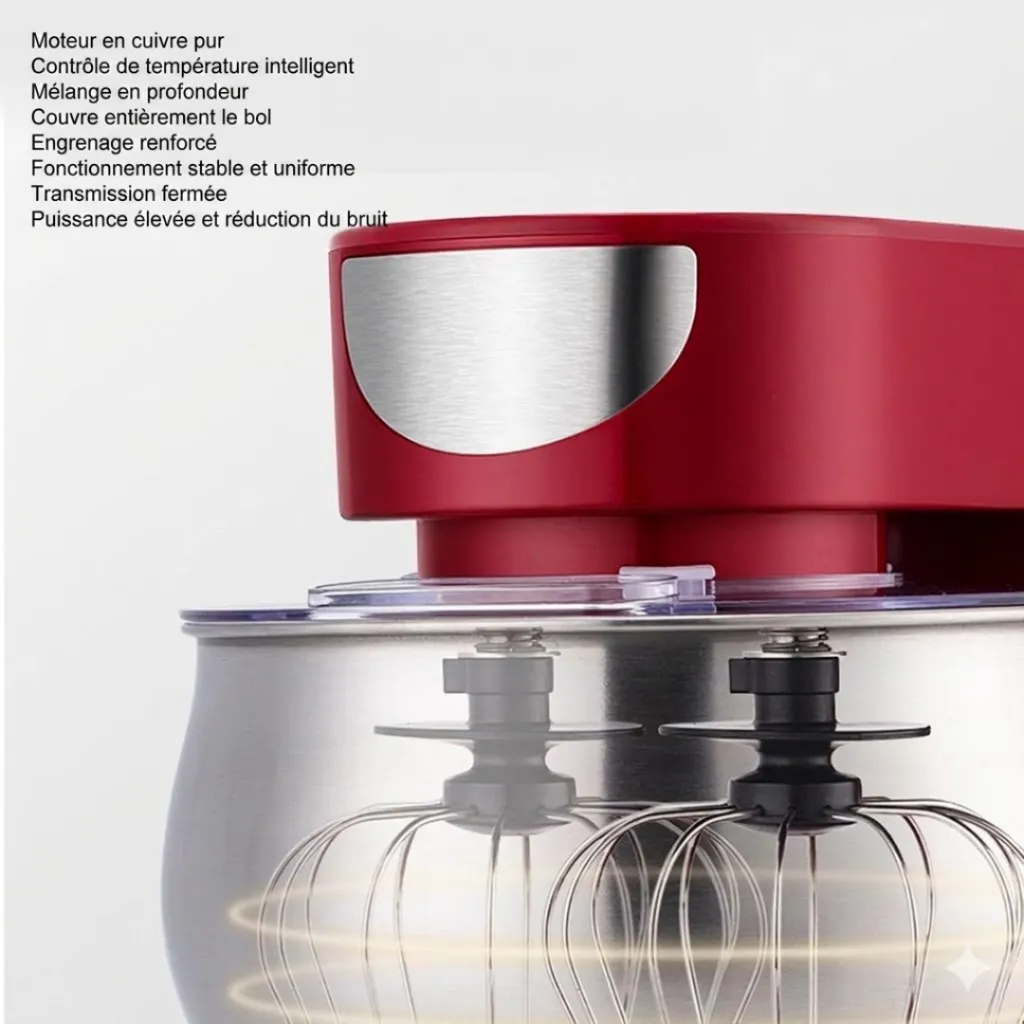 Robot Pétrin Golden House 5L 1300W- Rouge (3).webp