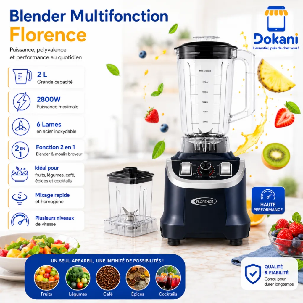 Blender Florence 2L 2800W- Noir.webp