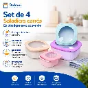 Set de 4 Saladiers Carré En Plastique Avec Couvercle.webp