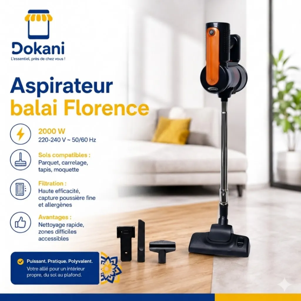 Aspirateur Balai Florence 2000W - Orange.webp