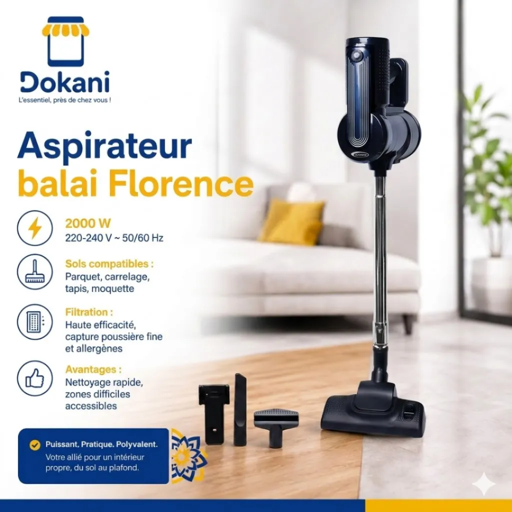Aspirateur Balai Florence 2000W - Noir.webp