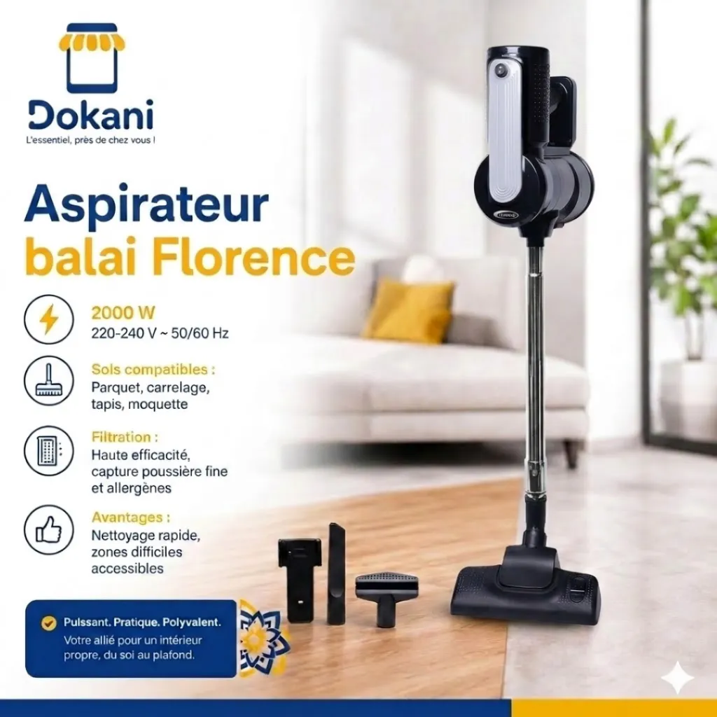 Aspirateur Balai Florence 2000W - Gris.webp