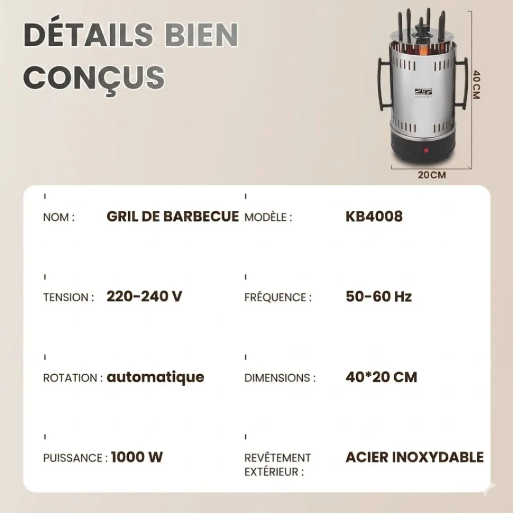 Barbecue Electrique DSP 6 Fourchettes 1000W – Rotation Automatique (2).webp
