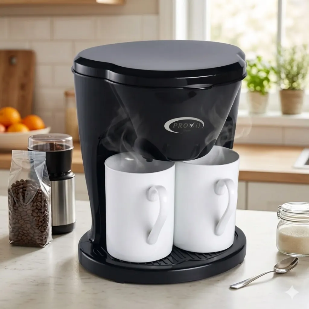 Machine à Café Filtre Avec Deux Tasses Prova 240ml 450W.webp