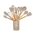 Set D'ustensiles De Cuisine 12 Pièces En Silicone Beige (4).webp