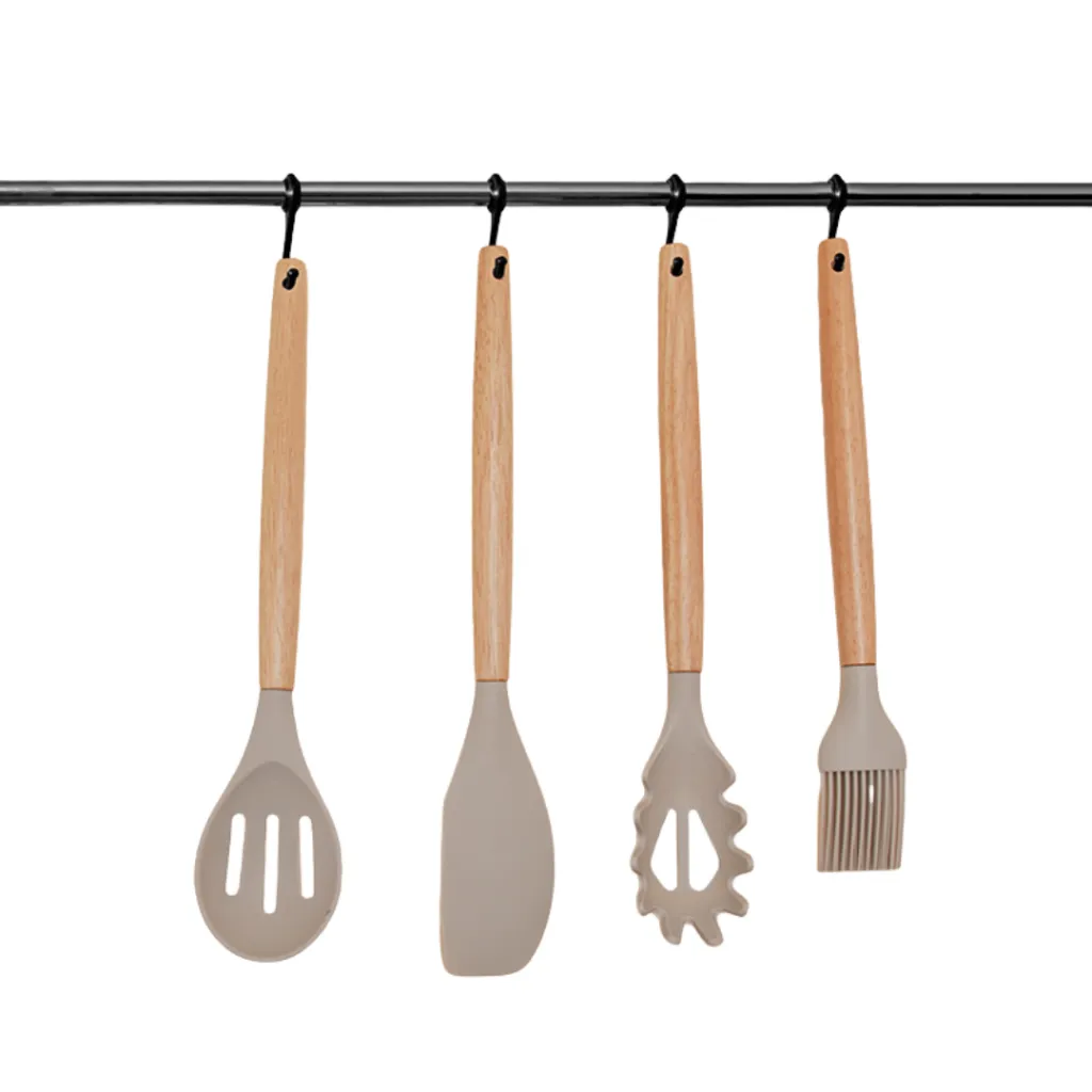 Set D'ustensiles De Cuisine 12 Pièces En Silicone Beige (2).webp