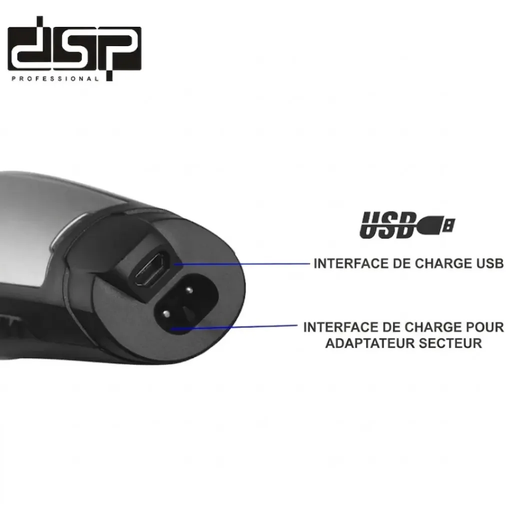 Tondeuse Cheveux DSP Sans Fil - 3W Noir (2).webp