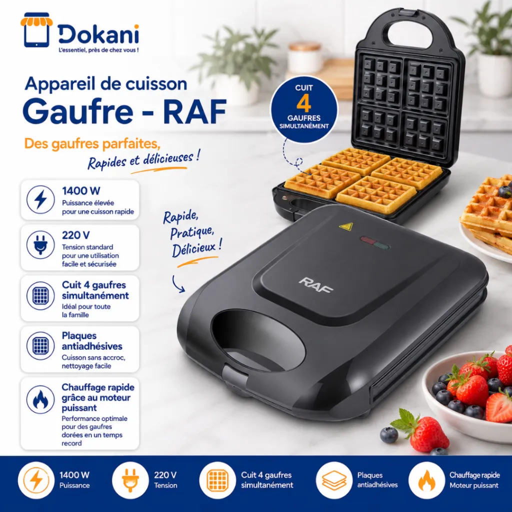 Appareil De Cuisson Gaufre RAF 1400W.webp
