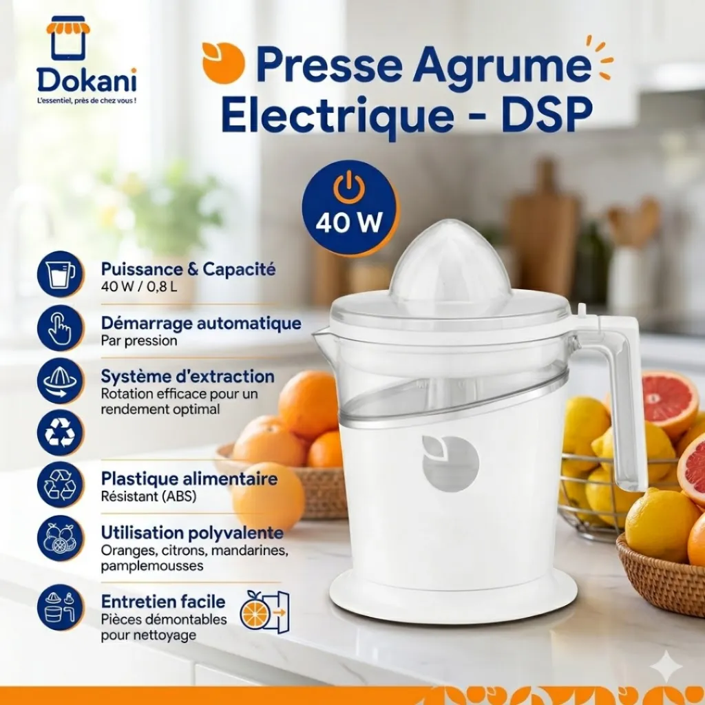 Presse Agrume Electrique DSP 0,8L 40W.webp