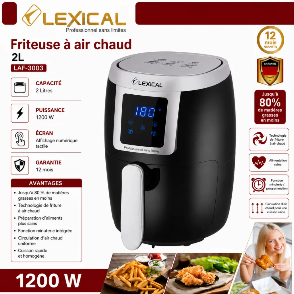 AirFryer Lexical 2 L Avec Afficheur LAF-3003 -1200W (2).webp