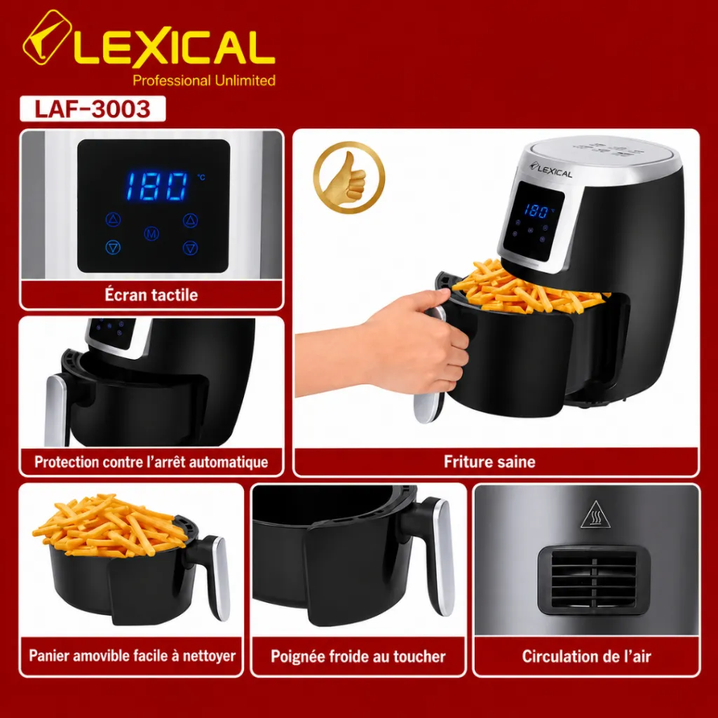 AirFryer Lexical 2 L Avec Afficheur LAF-3003 -1200W (4).webp