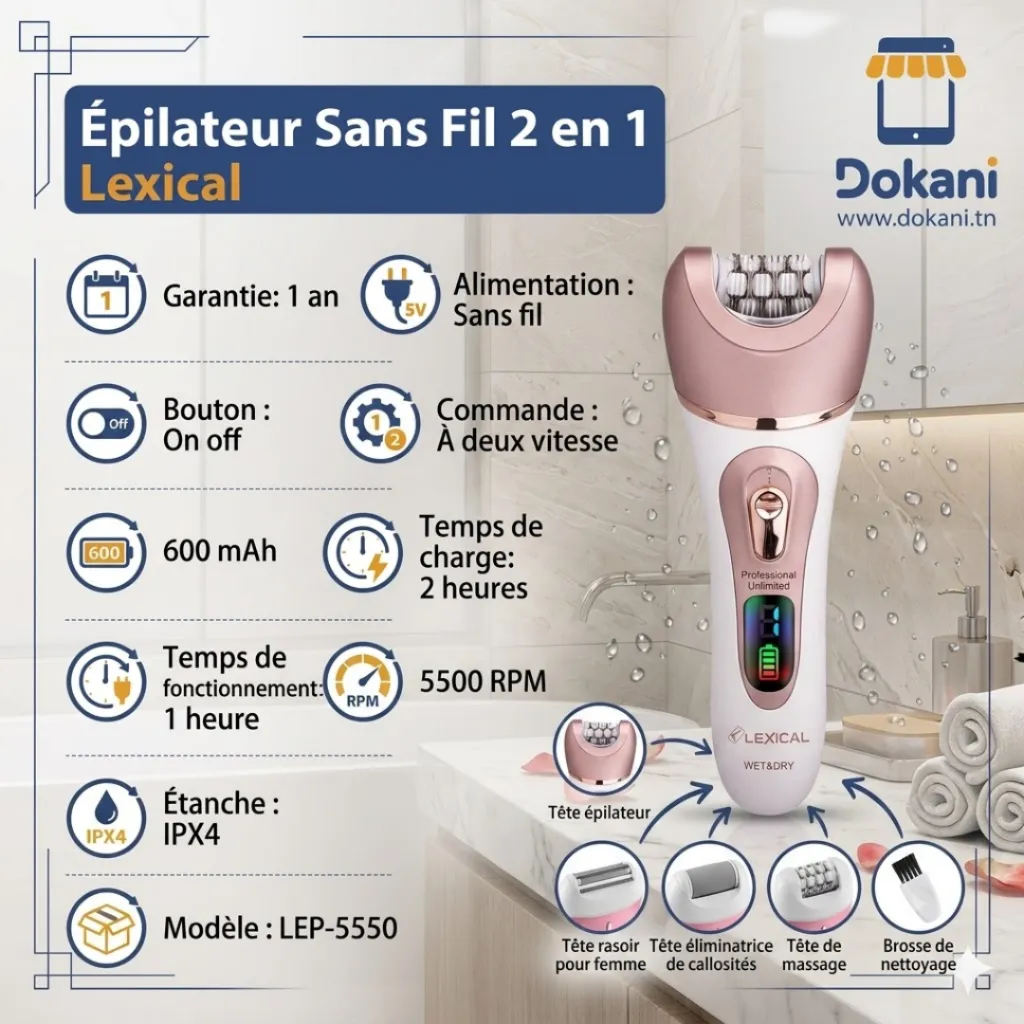 Épilateur Sans Fil 5en1 Lexical LEP-5550- 3W (7).webp