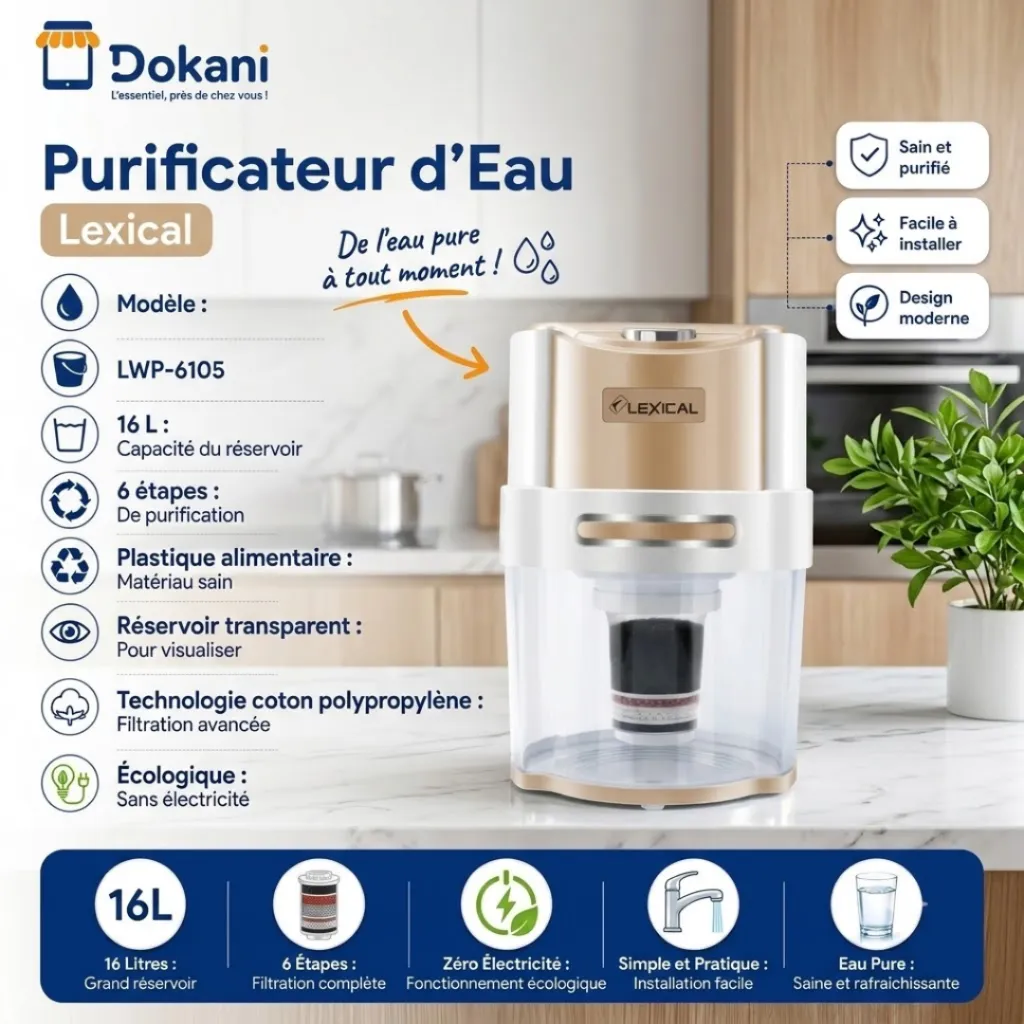 Purificateur d’Eau Lexical LWP-6105-16 L- Beige (2).webp