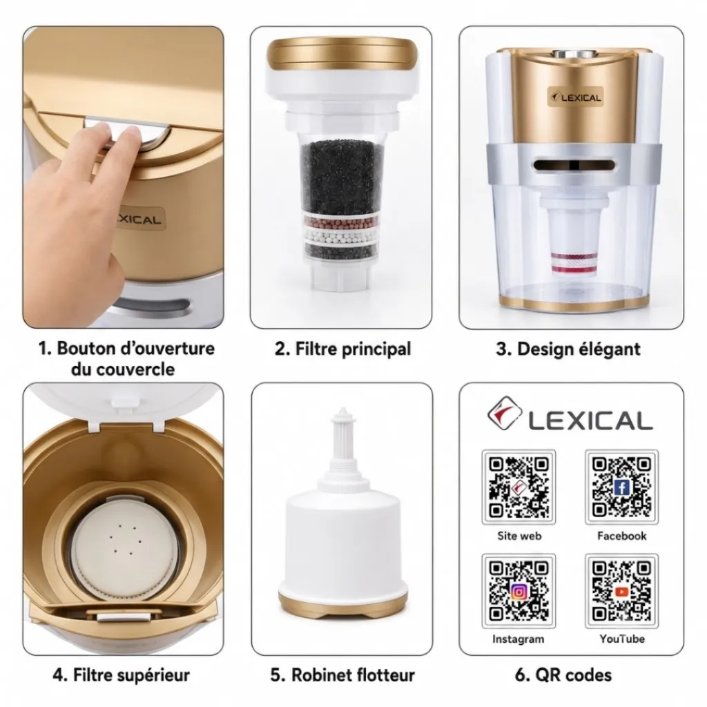 Purificateur d’Eau Lexical LWP-6105-16 L- Beige (3).webp