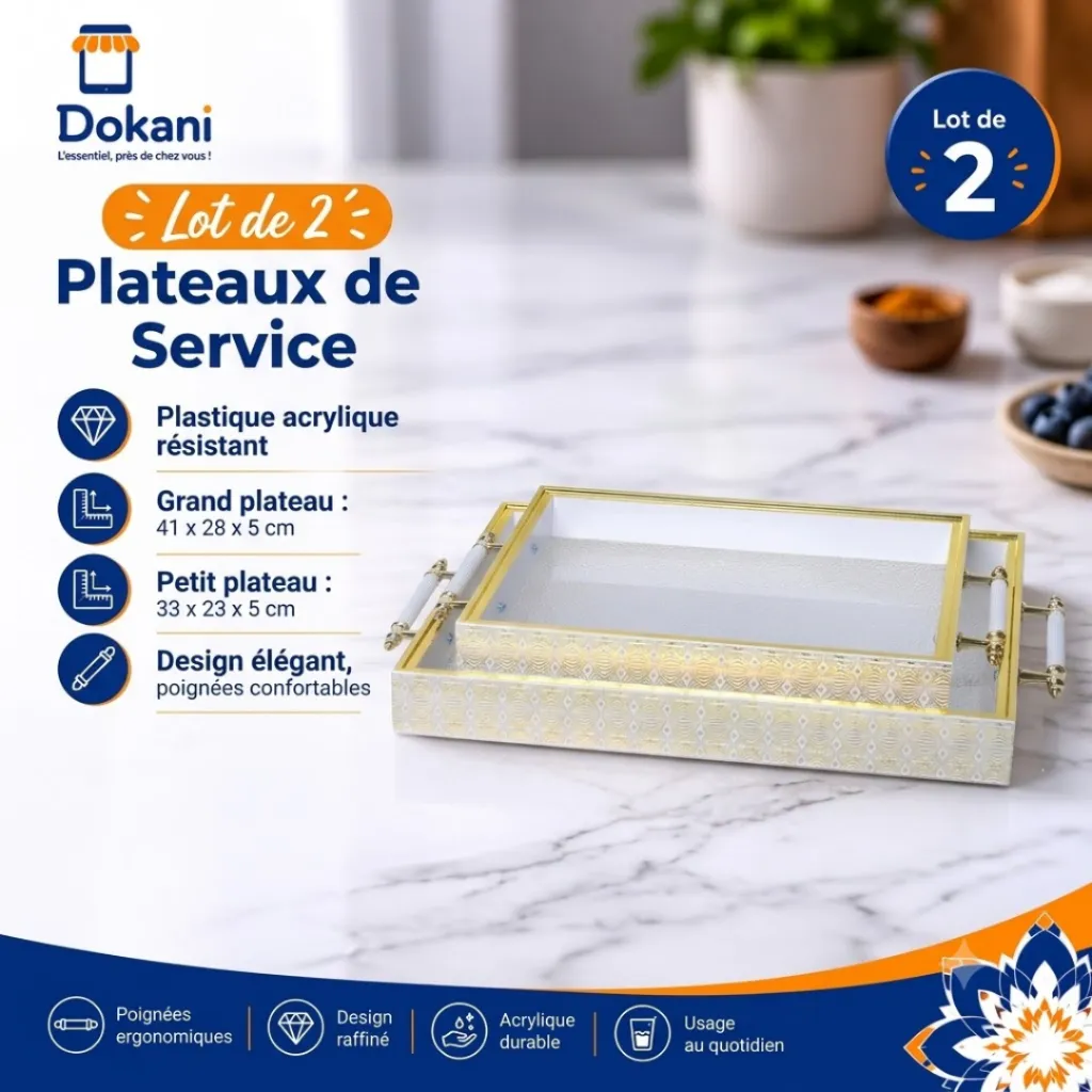 Lot de 2 Plateaux de Service En Plastique  M3 (2).webp