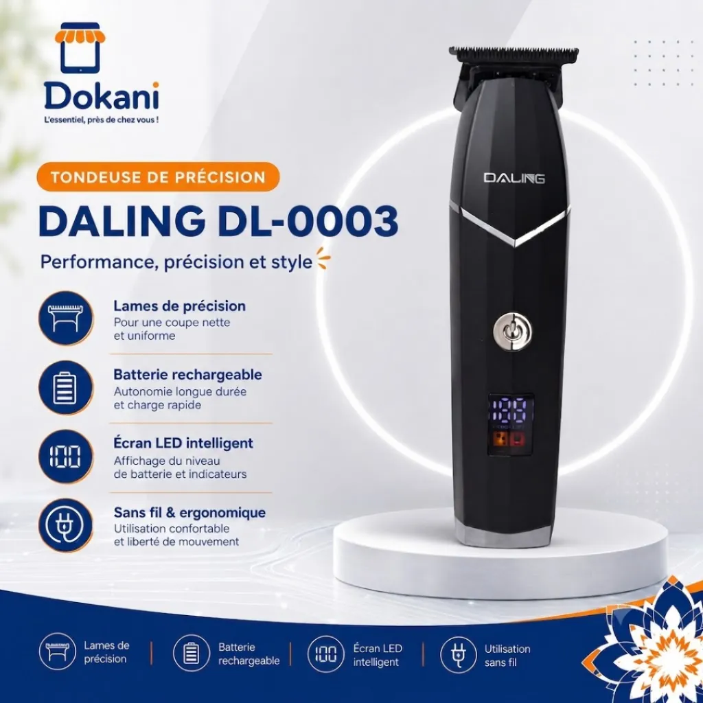 Tondeuse Cheveux Rechargeabl Daling 3 W- Noir (2).webp