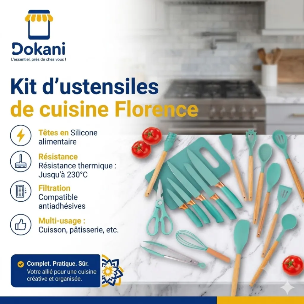 Ensemble D’ustensiles De Cuisine En Silicone 19 Pièces Vert (2).webp