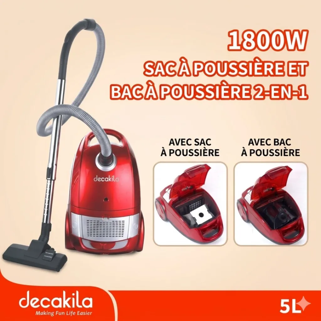 Decakila Aspirateur 2 en 1 - 1800W- 5L (4).webp