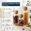 Lot De 3 Boites En Verre Avec Couvercle en Bois.webp