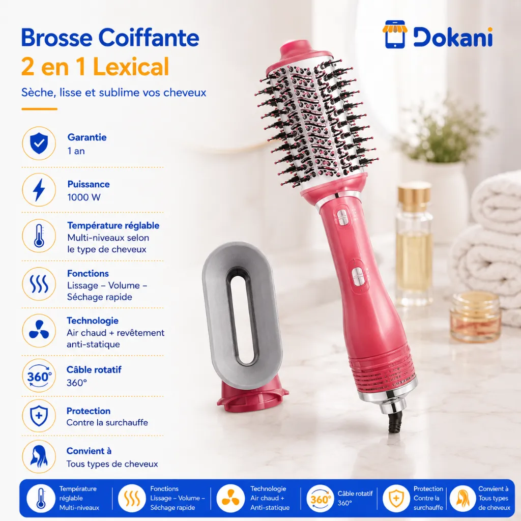 Brosse Coiffante 2en1 Lexical 1200W (2).webp