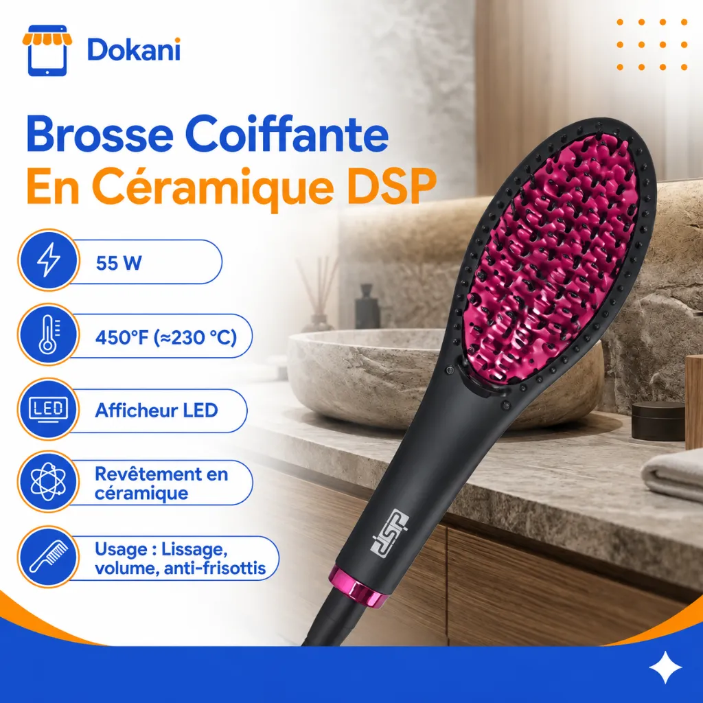 Brosse Coiffante En Céramique DSP  450°F 55W (2).webp