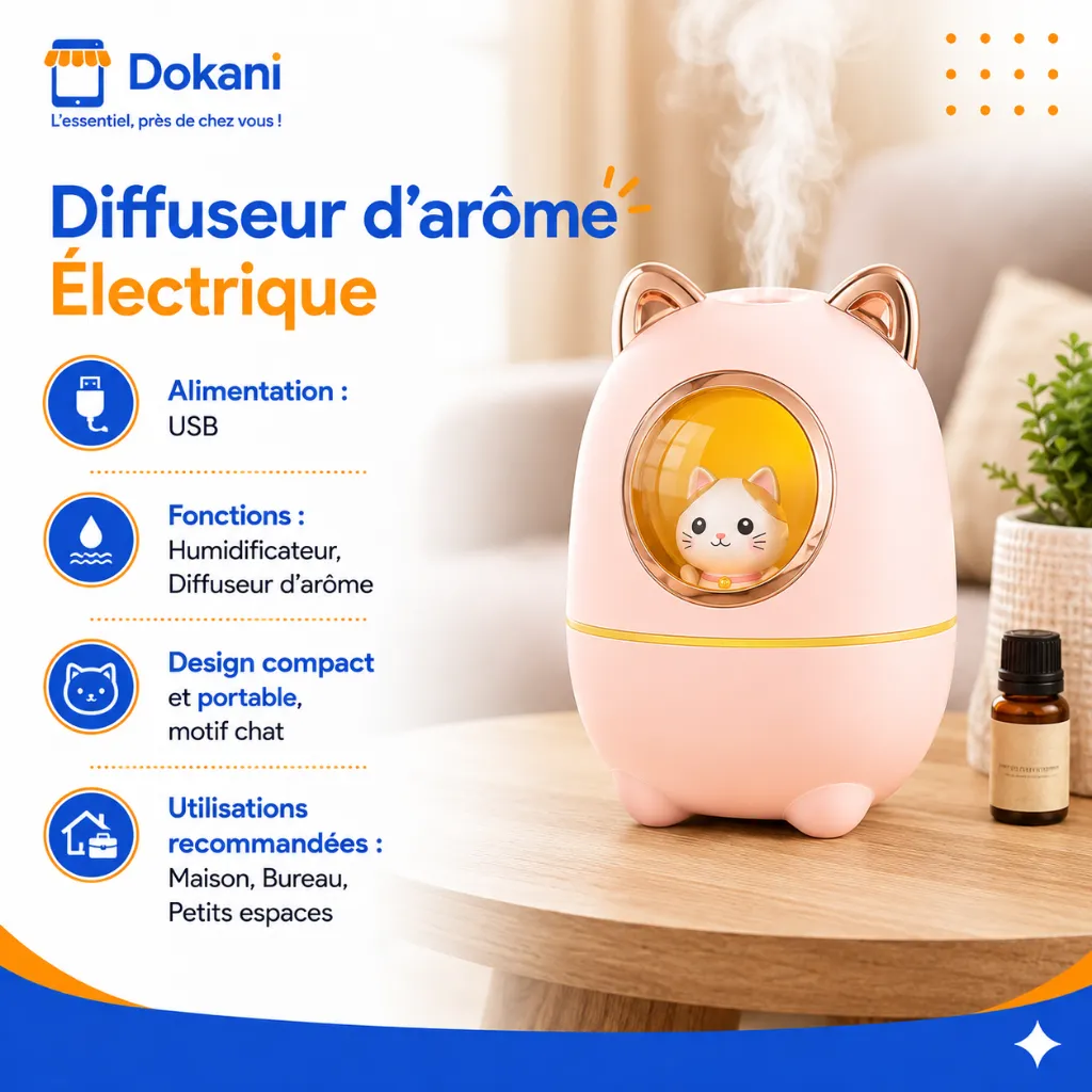 Diffuseur d'arôme Électrique D'Huiles Essentielles Rose (2).webp