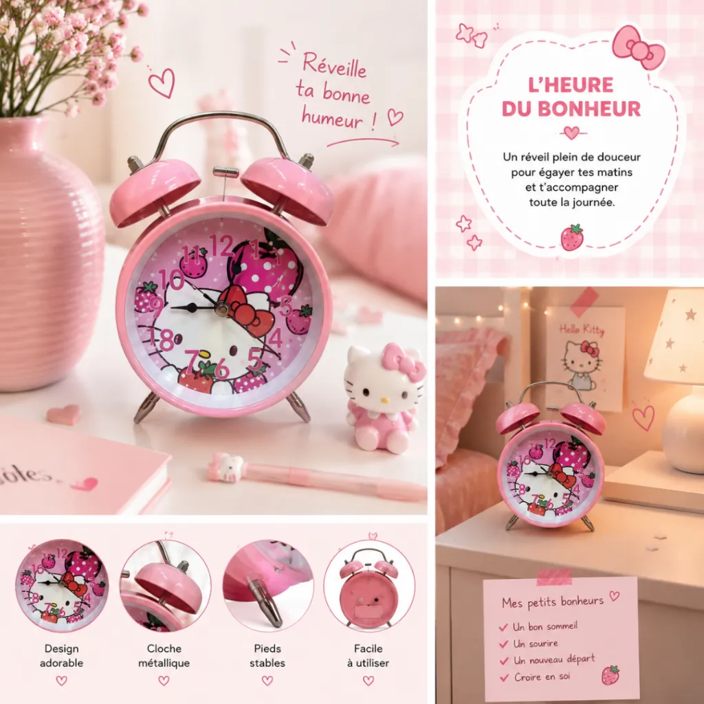 Horloge Réveil Hello Kitty - M2.webp