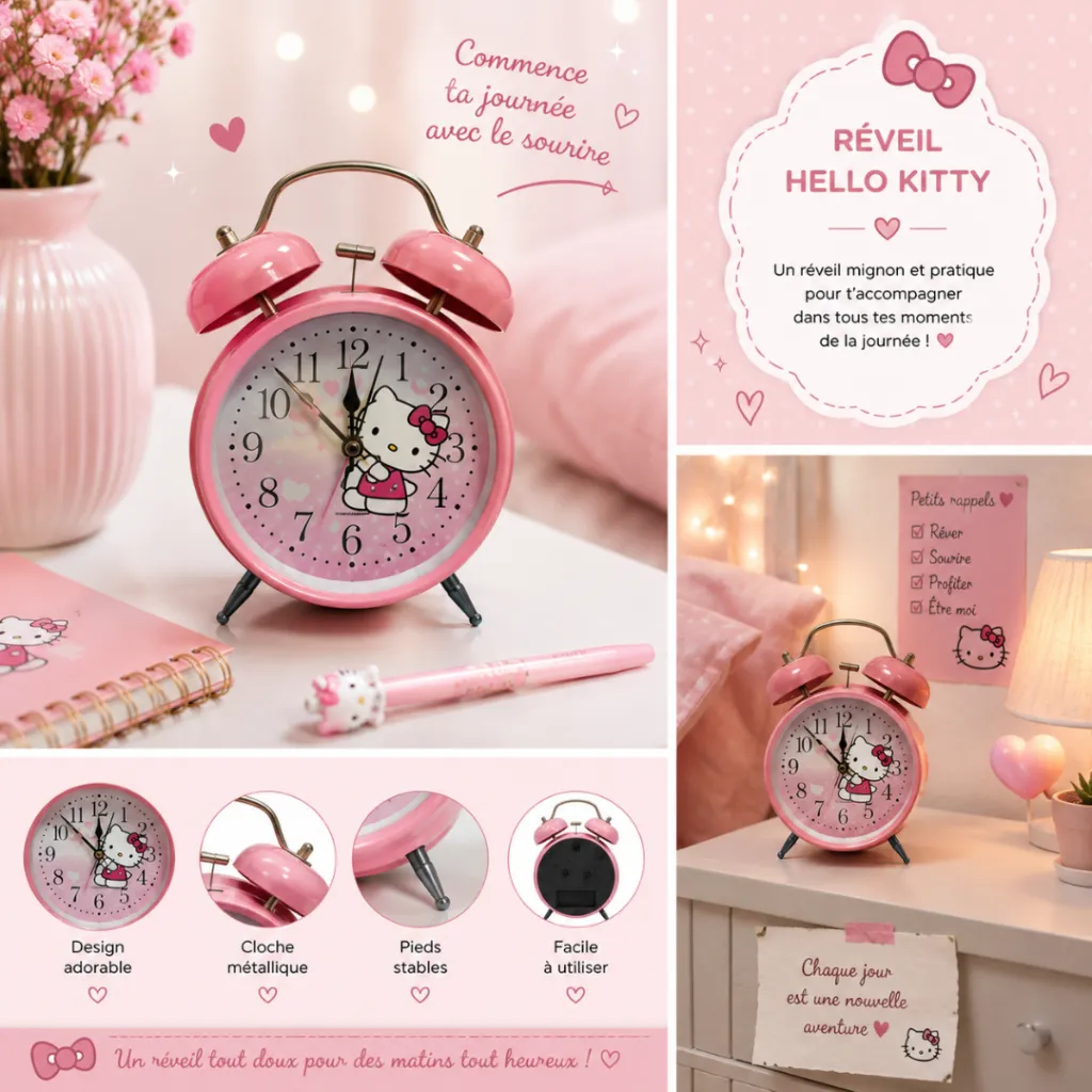 Horloge Réveil Hello Kitty - M3.webp