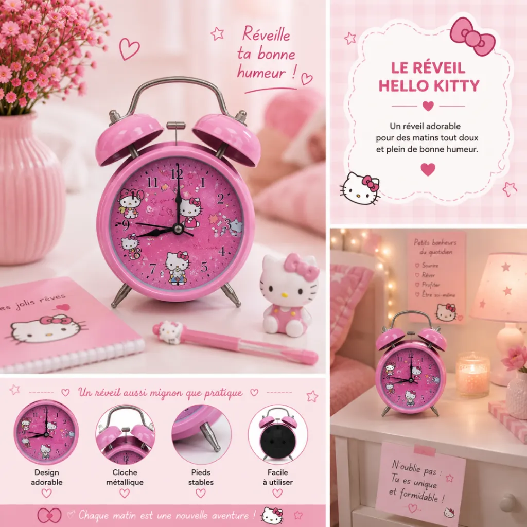 Horloge Réveil Hello Kitty - M4.webp