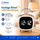 Horloge Réveil LED Numérique Blanc.webp
