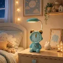 Horloge et Lampe De Bureau Rechargeable LED - Bleu.webp