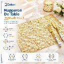 Napperons Rectangulaire Doré En Plastique 45 x 30 cm.webp
